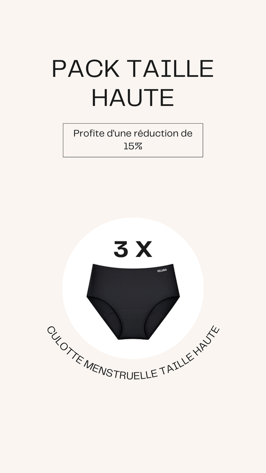 Pack Culotte Menstruelle Taille Haute VELUNA